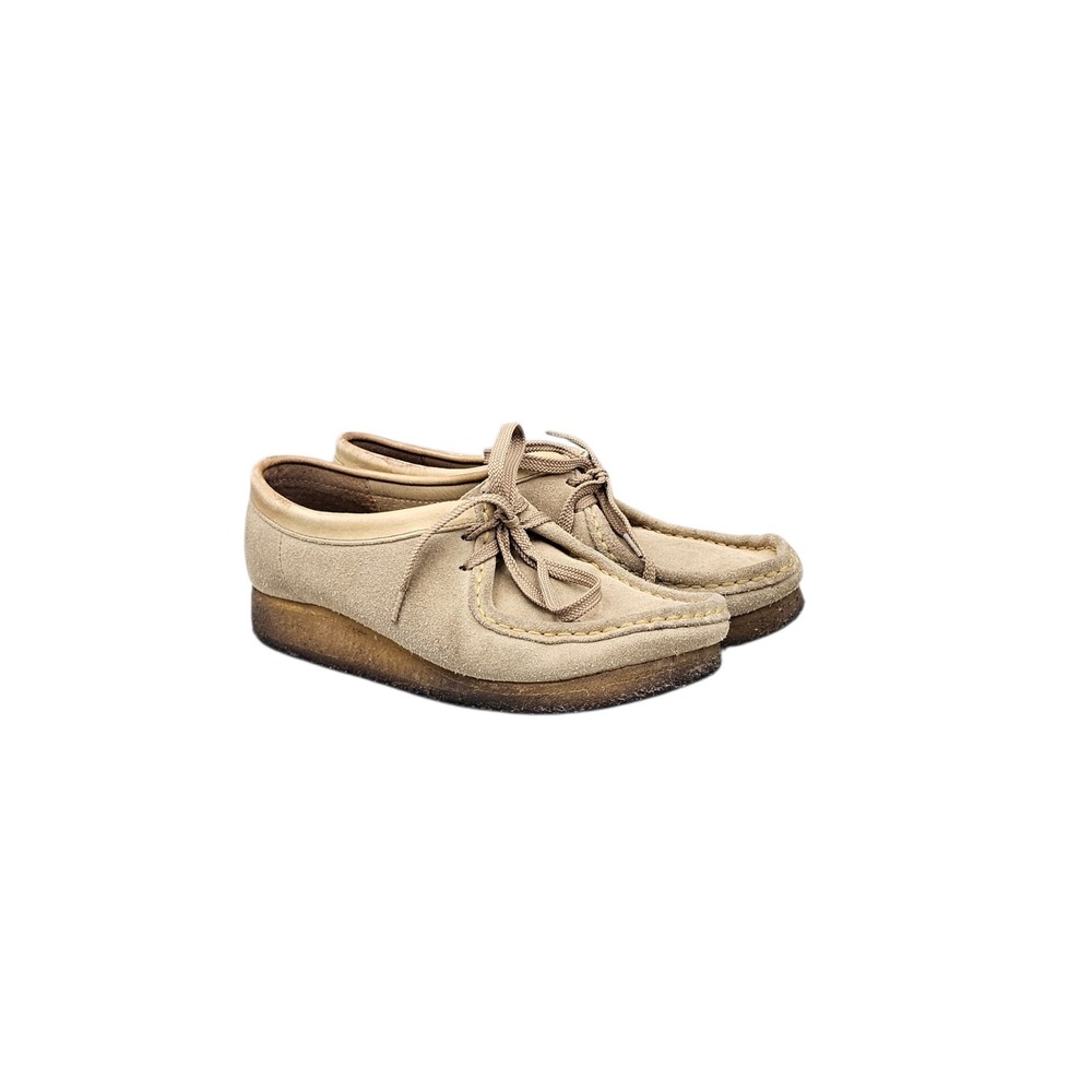 Clarks Originals Women 8 M Wallabee Maple Suede Crepe Sole Chukka Shoes Beige